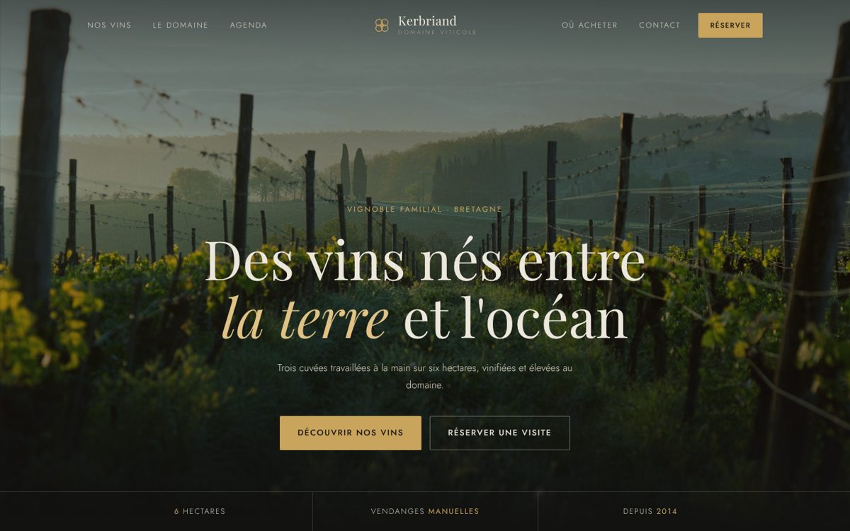Aperçu du site de démonstration du Domaine de Kerbriand